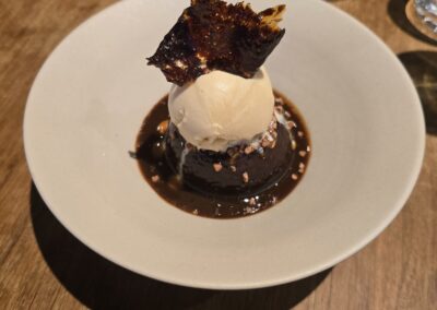 Sunday Lunch at The Great Bustard in Great Durnford - Salted caramel sticky toffee pudding with Ice cream.